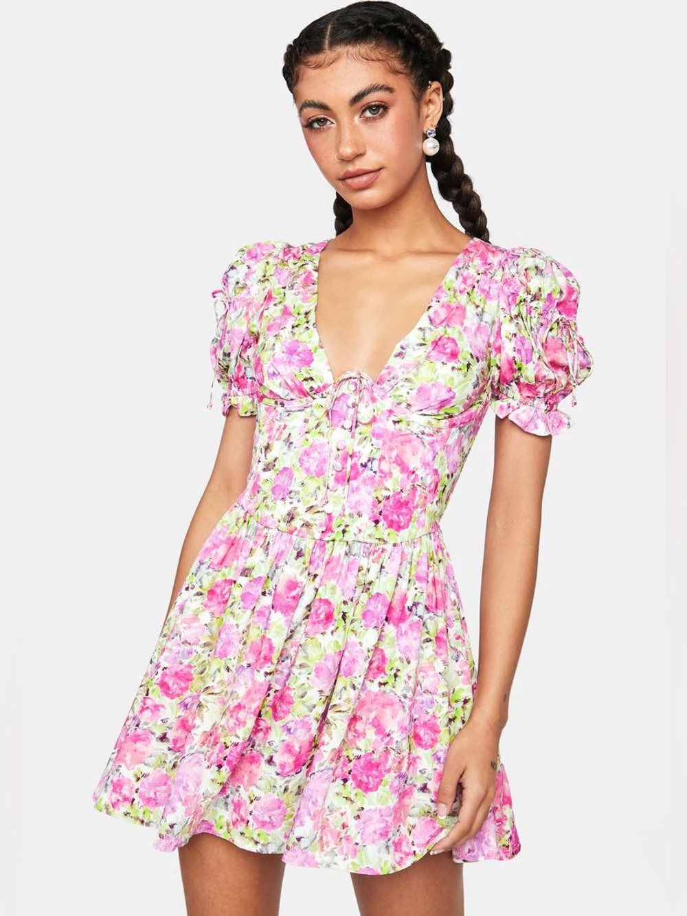 For Love and Lemons Floral Mini Dress